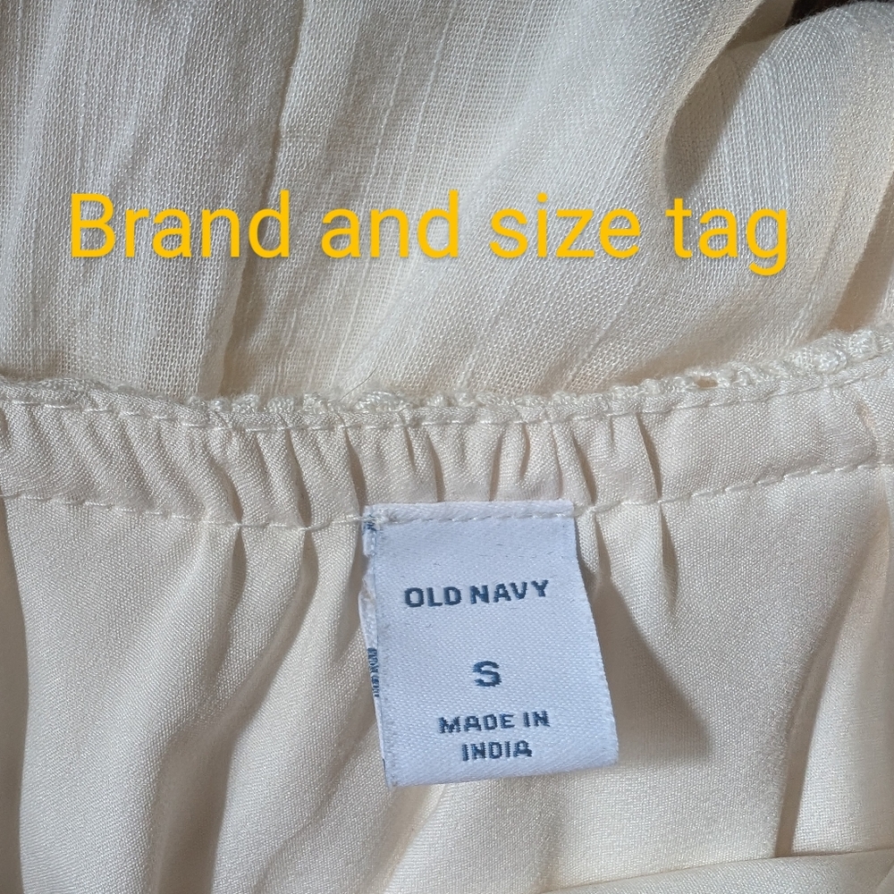 Old Navy Cream Cotton-Blend One Shoulder Dress Small - Picture 9 of 12